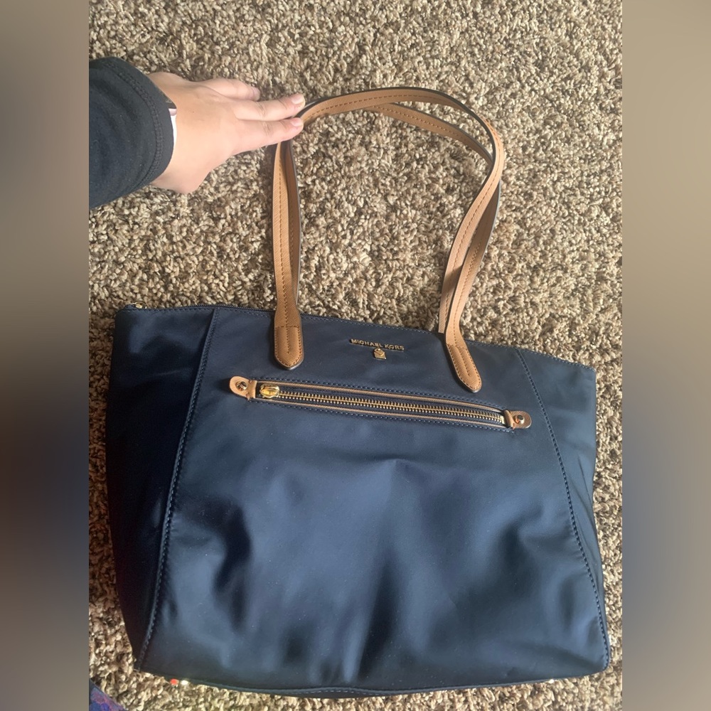 michael kors admiral navy nylon kelsey tote bag nwt